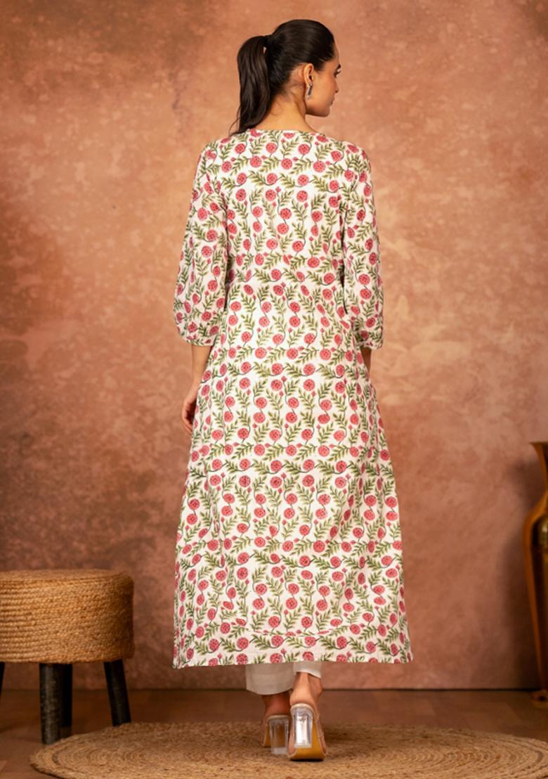 Multicolor Printed Cotton Salwar Kameez