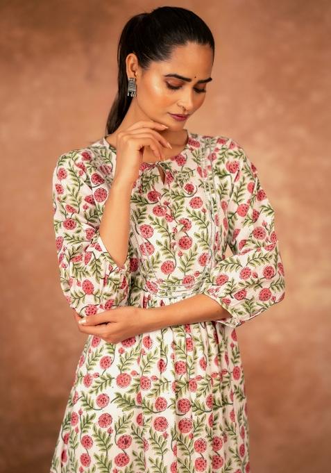 Multicolor Printed Cotton Salwar Kameez