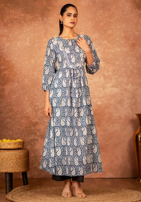 Multicolor Printed Cotton Salwar Kameez