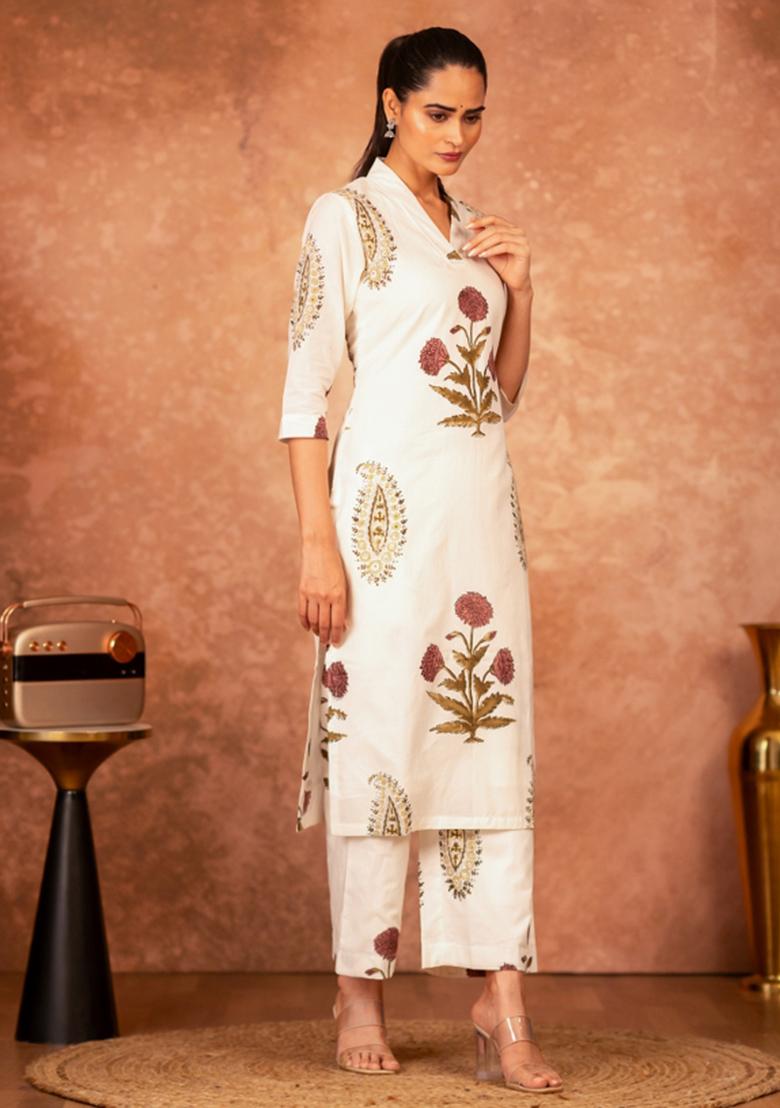 Multicolor Printed Cotton Salwar Kameez