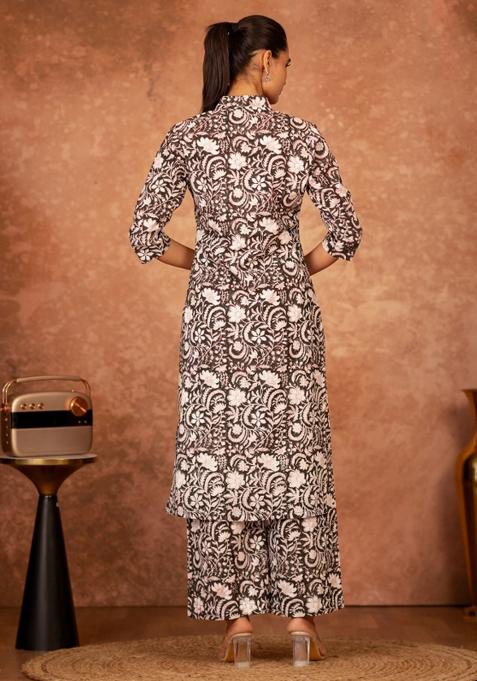 Black Printed Cotton Salwar Kameez