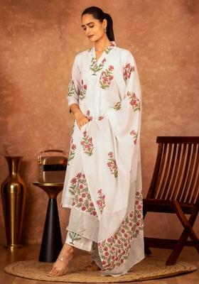 Multicolor Printed Cotton Salwar Kameez With Dupatta