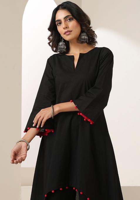 Black Embroidered Mulmul Salwar Kameez