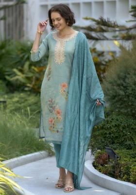 Multi Color Printed Tissue Salwar Kameez With Dupatta