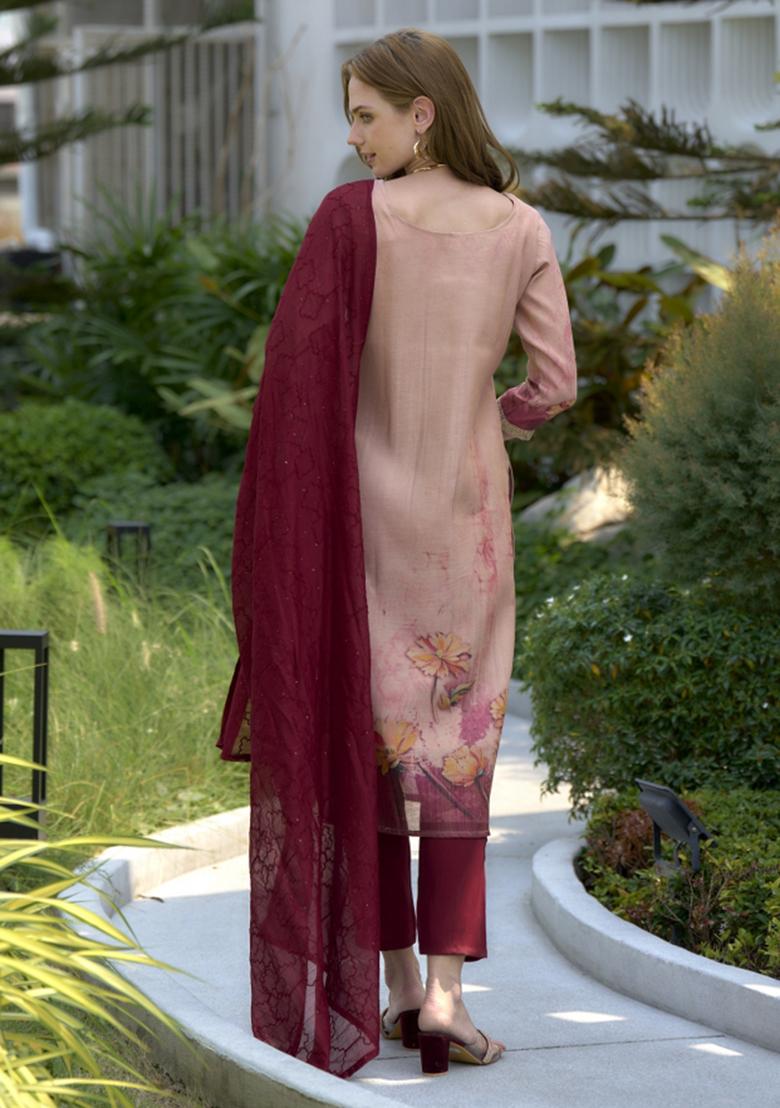 Multi Color Printed Tissue Salwar Kameez With Dupatta