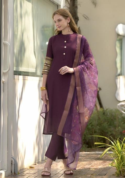 Multi Color Printed Roman Salwar Kameez With Dupatta