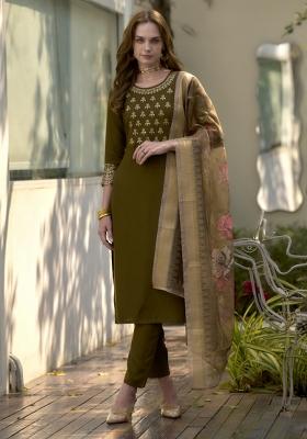 Multi Color Printed Viscose Salwar Kameez With Dupatta