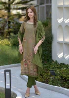 Multi Color Printed Tissue Salwar Kameez With Dupatta