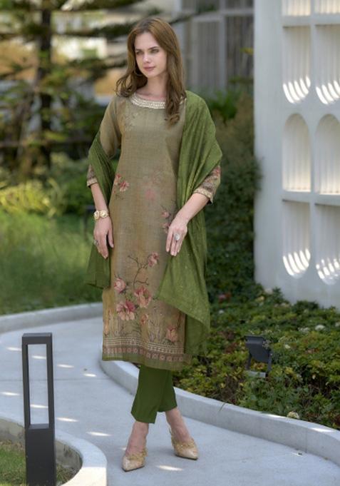 Multi Color Printed Tissue Salwar Kameez With Dupatta