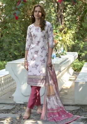 Multi Color Printed Cotton Salwar Kameez With Dupatta