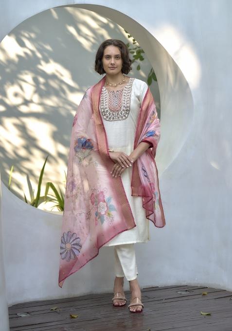 Multi Color Printed Vatican Salwar Kameez With Dupatta