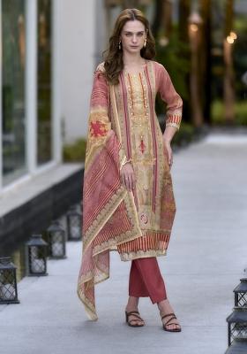 Multi Color Printed Silk Salwar Kameez With Dupatta