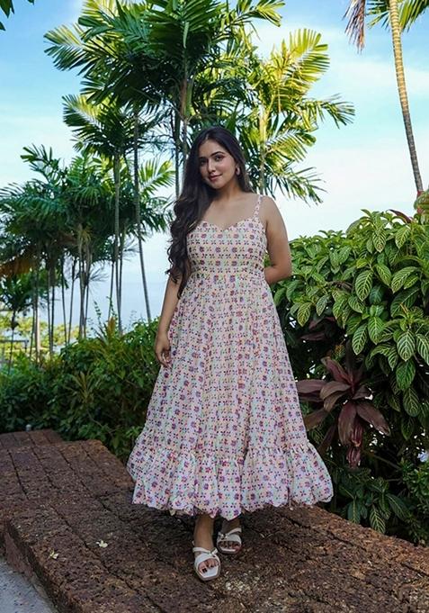 Multicolor Embroidered Rayon Gown