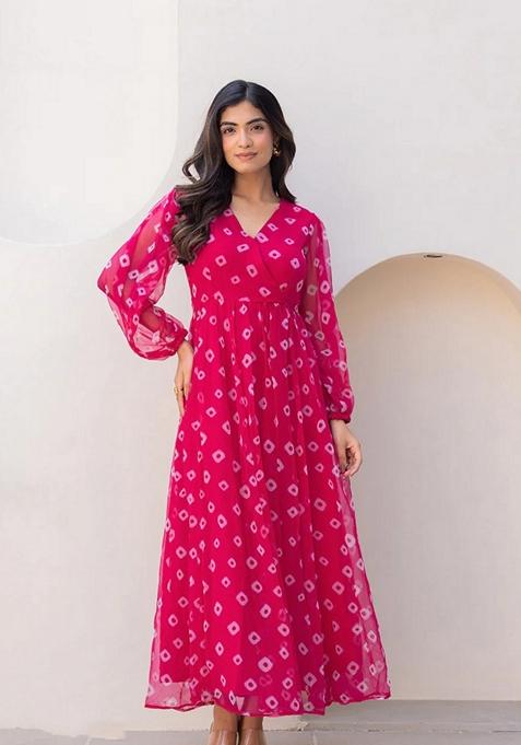 Multicolor Printed Muslin Gown