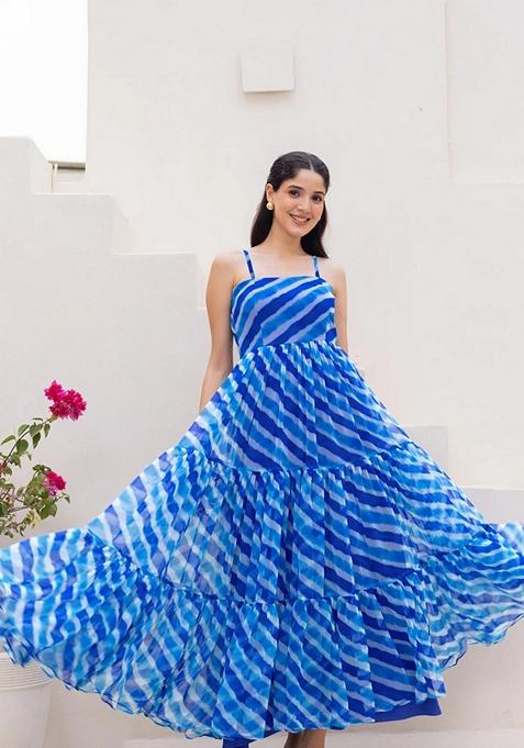 Multicolor Printed Muslin Gown