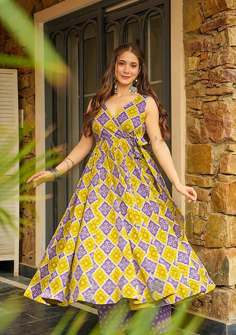 Multicolor Printed Muslin Salwar Kameez