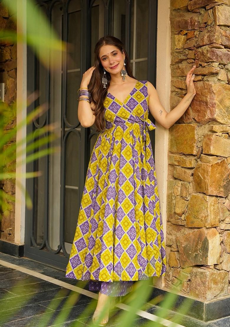 Multicolor Printed Muslin Salwar Kameez
