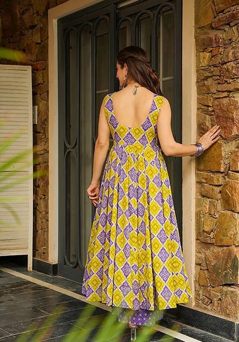 Multicolor Printed Muslin Salwar Kameez