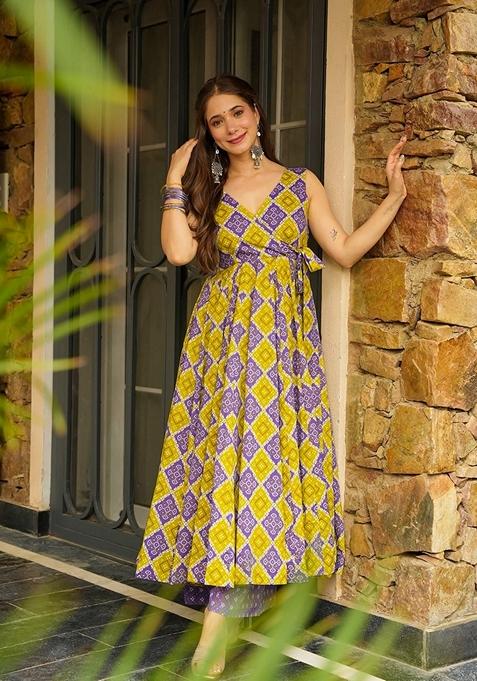 Multicolor Printed Muslin Salwar Kameez