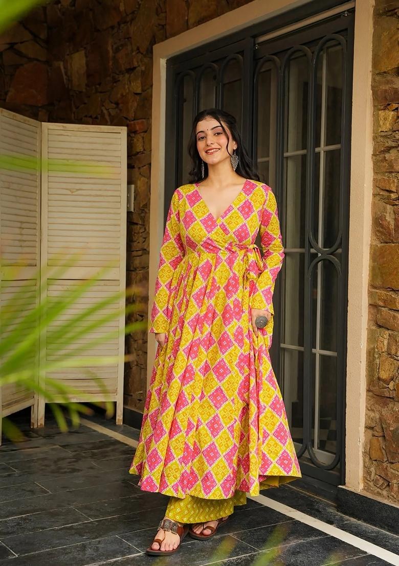 Multicolor Printed Muslin Salwar Kameez