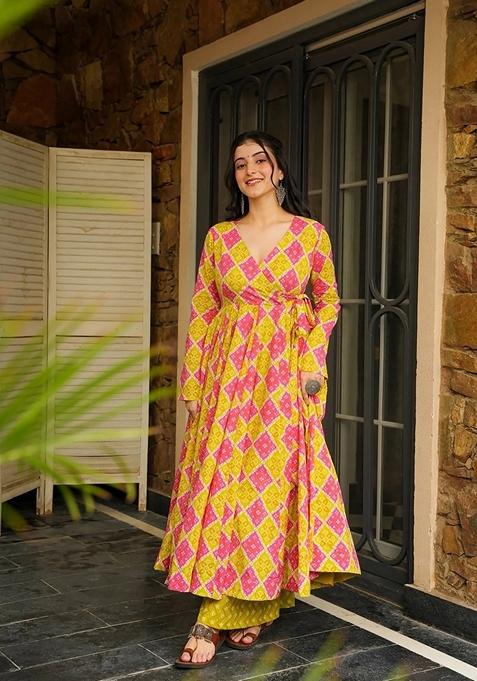 Multicolor Printed Muslin Salwar Kameez
