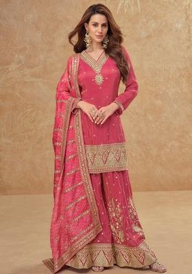 Pink Embroidered Silk Salwar Kameez