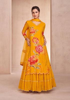 Red Embroidered Cotton Salwar Kameez With Dupatta