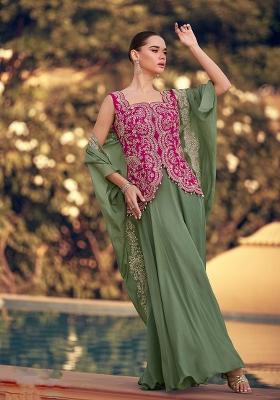Pink Embroidered Silk Salwar Kameez With Dupatta