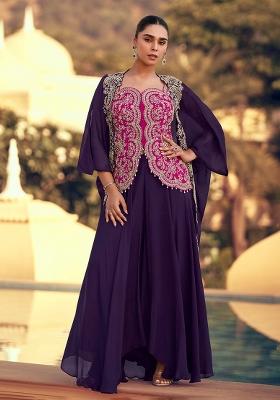 Pink Embroidered Silk Salwar Kameez With Dupatta