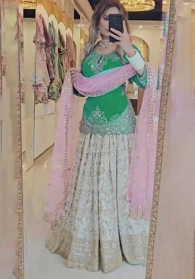 Multi Embroidery Chinon Salwar Kameez With Dupatta