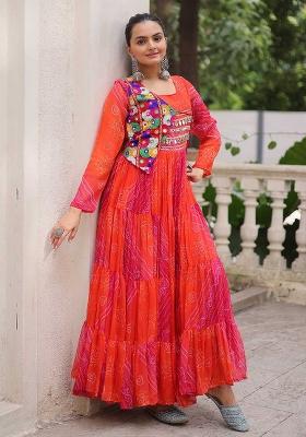 Multi Printed Georgette Gown