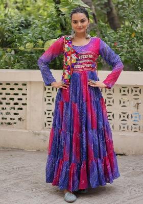 Multi Printed Georgette Gown