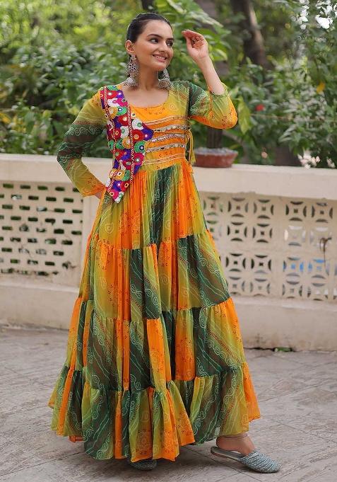 Multi Printed Georgette Gown