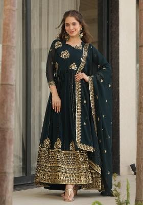 Rama Embroidered Silk / Georgette Gown