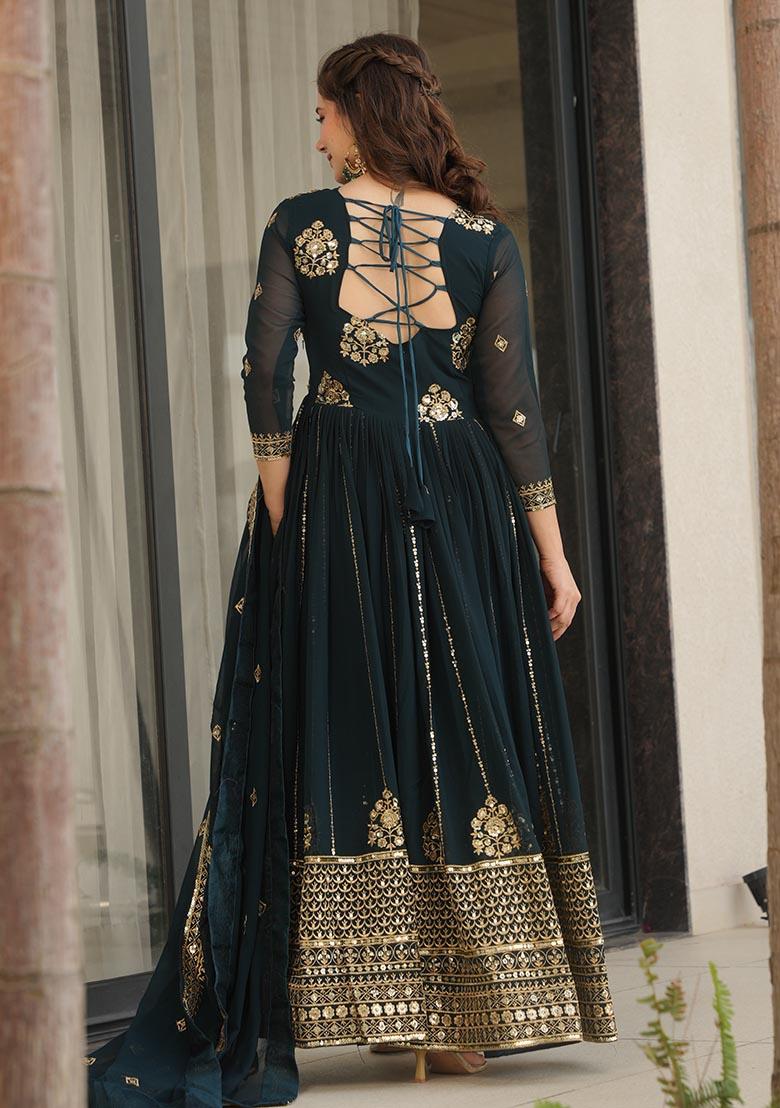 Rama Embroidered Silk / Georgette Gown