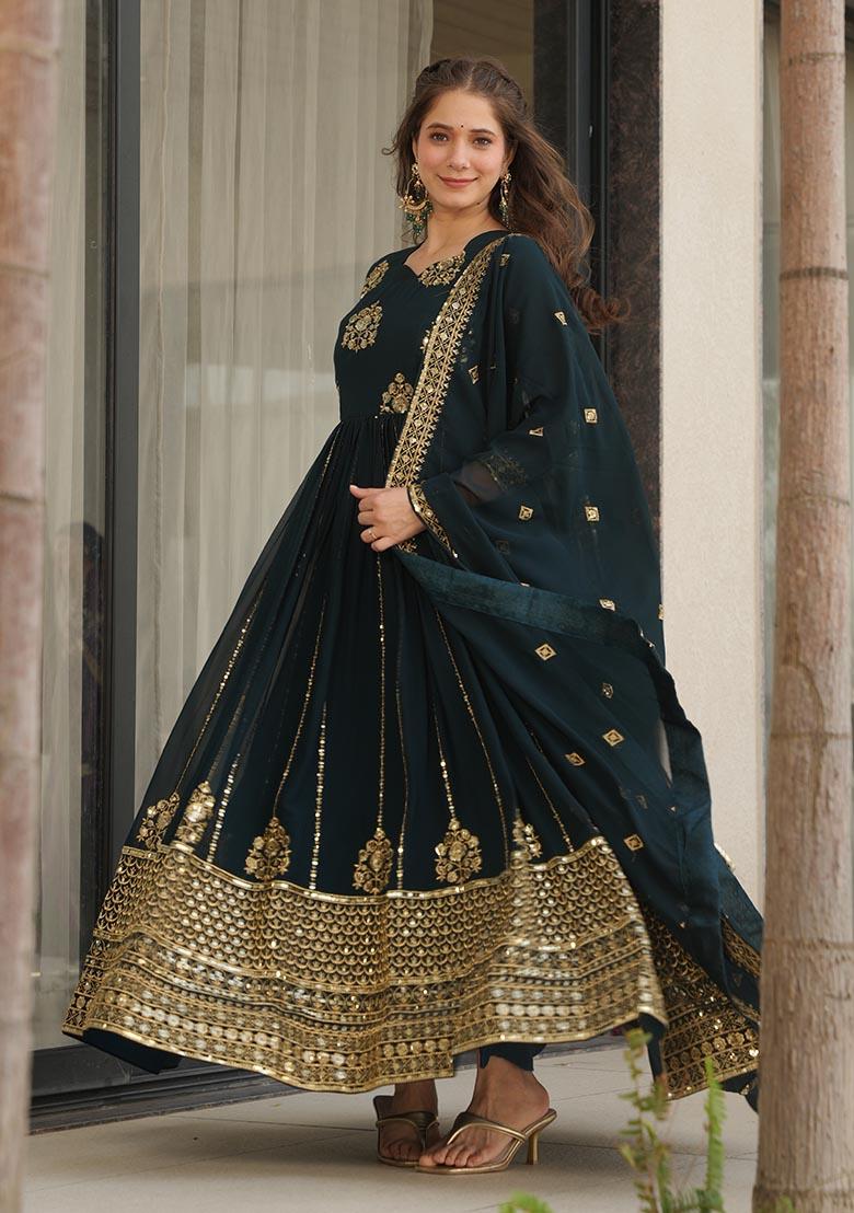Rama Embroidered Silk / Georgette Gown