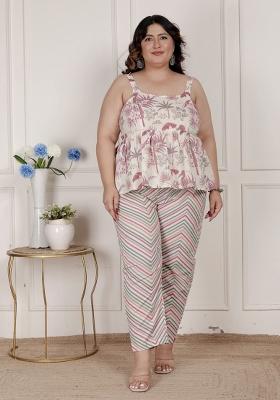 Pink Floral Cotton Kurta Set