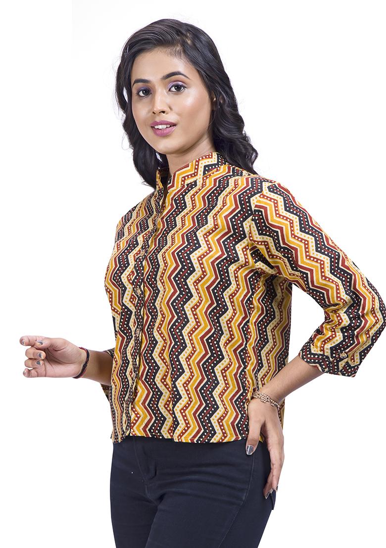 Multicolor Printed Cotton Tunics - Indya