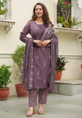 Multicolor Hand  And Zari Work Cotton Kurta Set