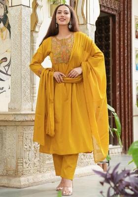 Multicolor Embriodery  And Mirror Work  Cotton Kurta Set