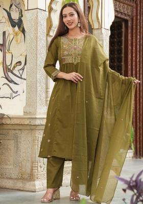 Multicolor Embriodery  And Hand Work  Cotton Kurta Set