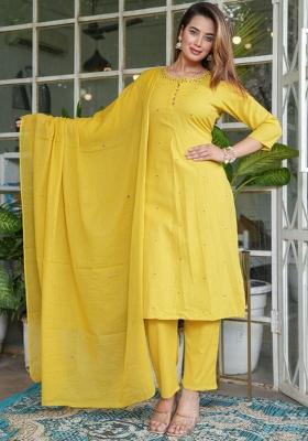 Multicolor Embriodery  And Hand Work  Cotton Kurta Set