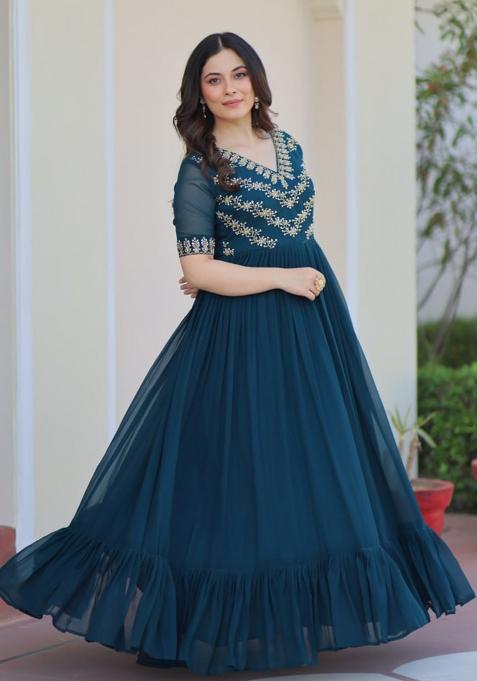 Rama Embroidered Georgette Gowns