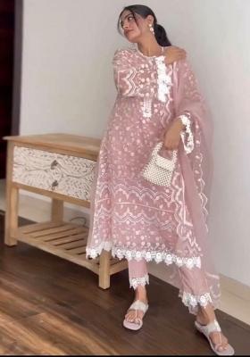 Yellow Embroidery Blended Kurta Set