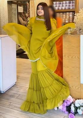 Yellow Solid Blended Kurta Set