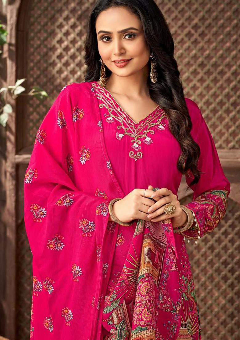 Black Printed Blended Kurta Set - Indya