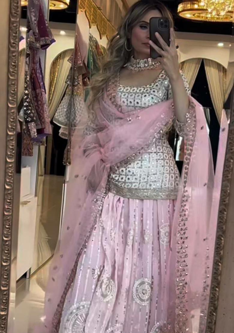 White Embroidery Blended Kurta Set - Indya