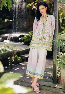 Pink Printed Blended Kurta Set