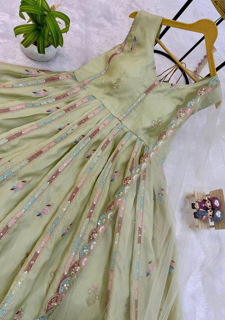 Yellow Embroidery Blended Kurta Set - Indya