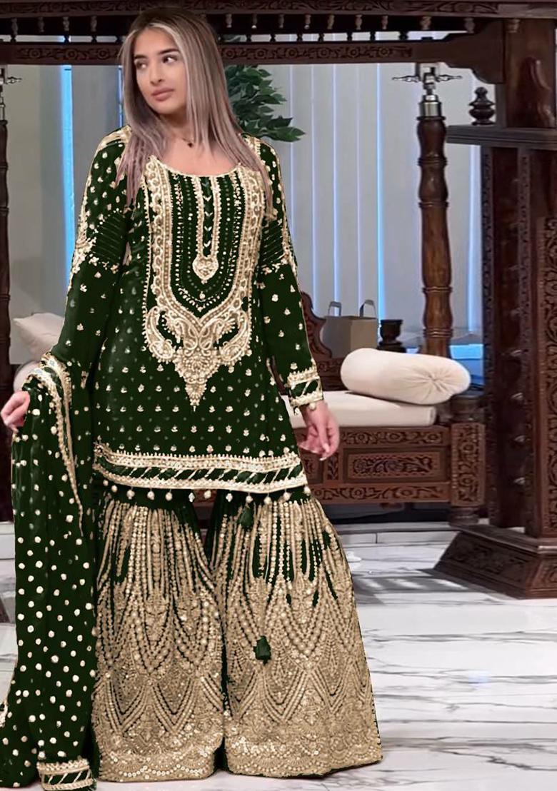 White Embroidery Blended Kurta Set - Indya